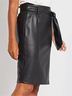 Saia lápis em pele sintética - Kiabi