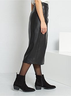 Saia lápis em pele sintética - Kiabi