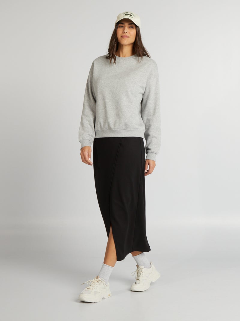 Saia lápis maxi Preto - Kiabi