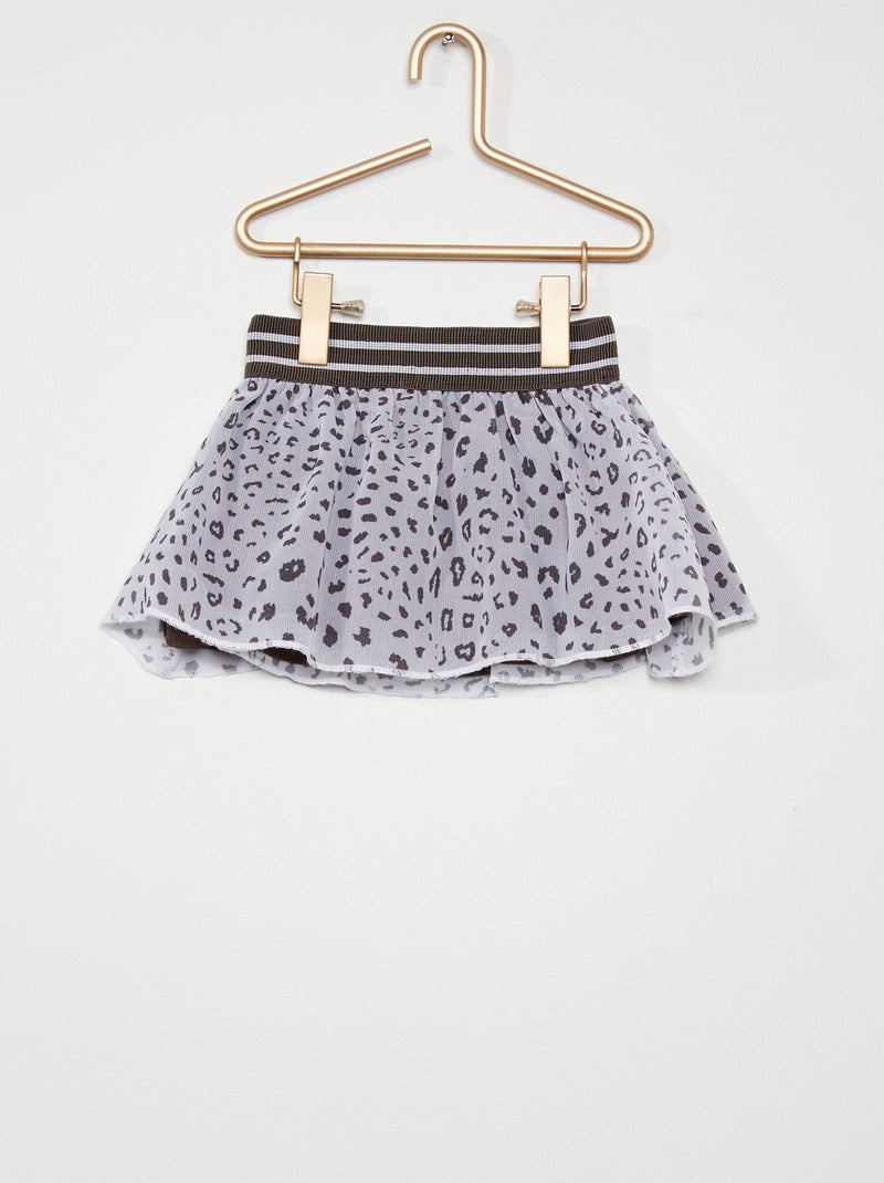 Saia 'leopardo' Branco/ Cinza - Kiabi