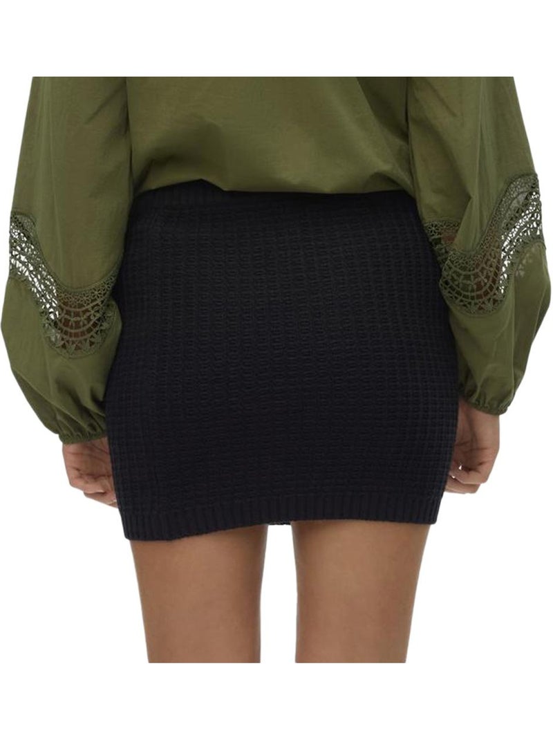 Saia Malha Preta Vero Moda Omega para Mulher Preto - Kiabi
