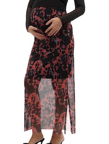 Saia Mamalicious Lella para Mulher - Preto/Vermelho