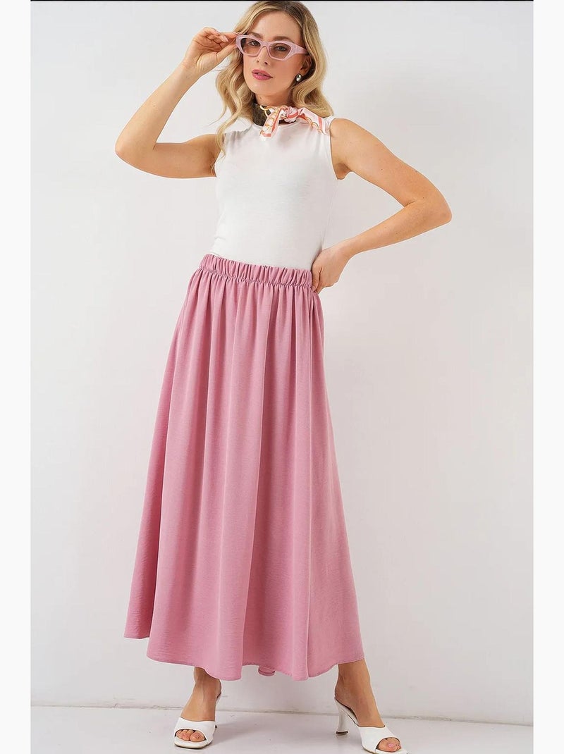 Saia maxi com cintura elástica bdart Rosa-pálido - Kiabi