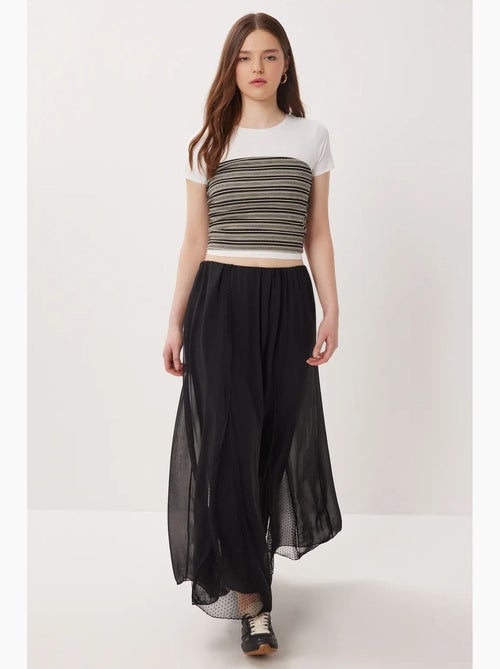 Saia maxi de cintura alta em chiffon istanbul - Kiabi Saia maxi de cintura alta em chiffon istanbul - Kiabi