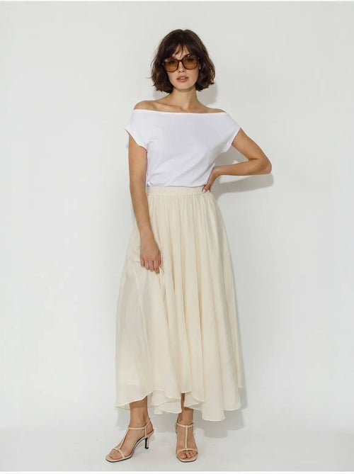 Saia maxi de cintura alta em linha a lucci - Kiabi