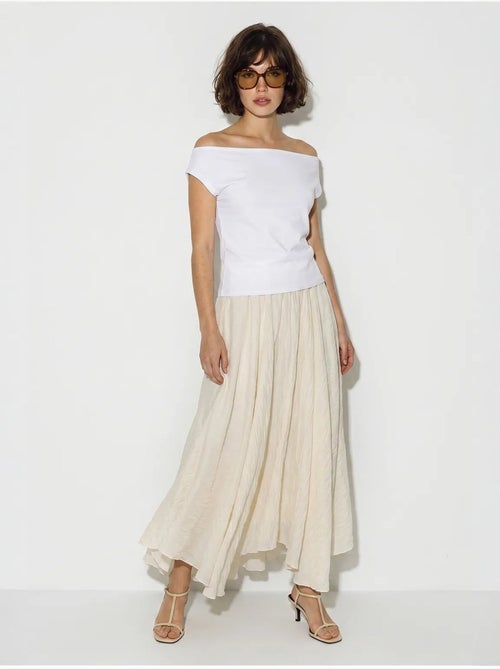 Saia maxi de cintura alta em linha a lucci - Kiabi