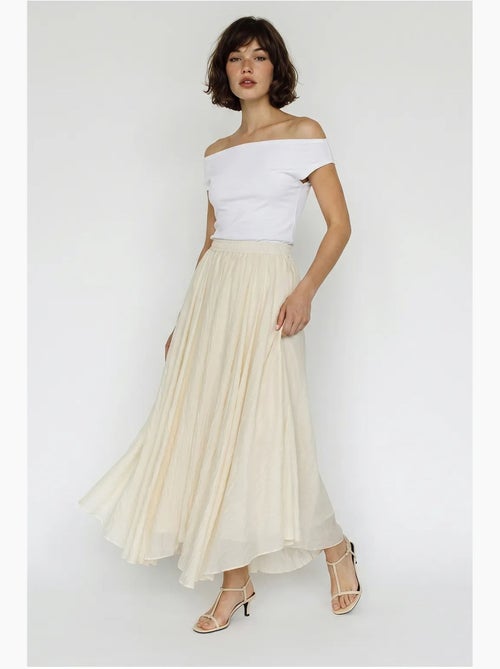 Saia maxi de cintura alta em linha a lucci - Kiabi
