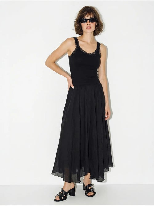 Saia maxi de cintura alta em linha a lucci - Kiabi