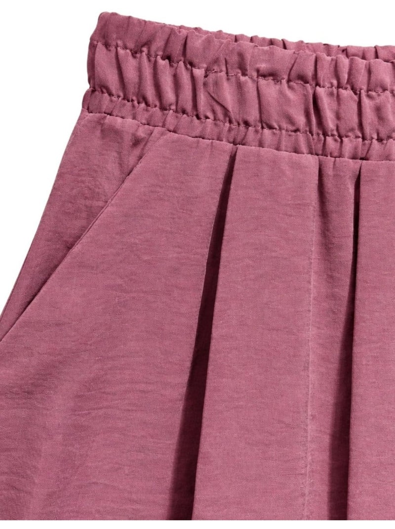 Saia maxi de cintura subida com cordão na cintura mixray Rosa velho - Kiabi