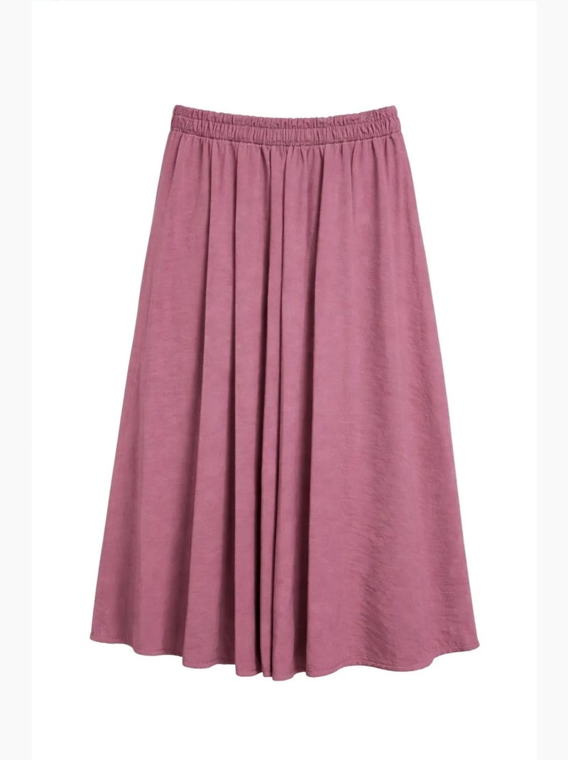 Saia maxi de cintura subida com cordão na cintura mixray Rosa velho - Kiabi