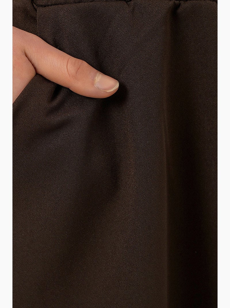 Saia maxi de cintura subida em linha a bdart Castanho-chocolate - Kiabi
