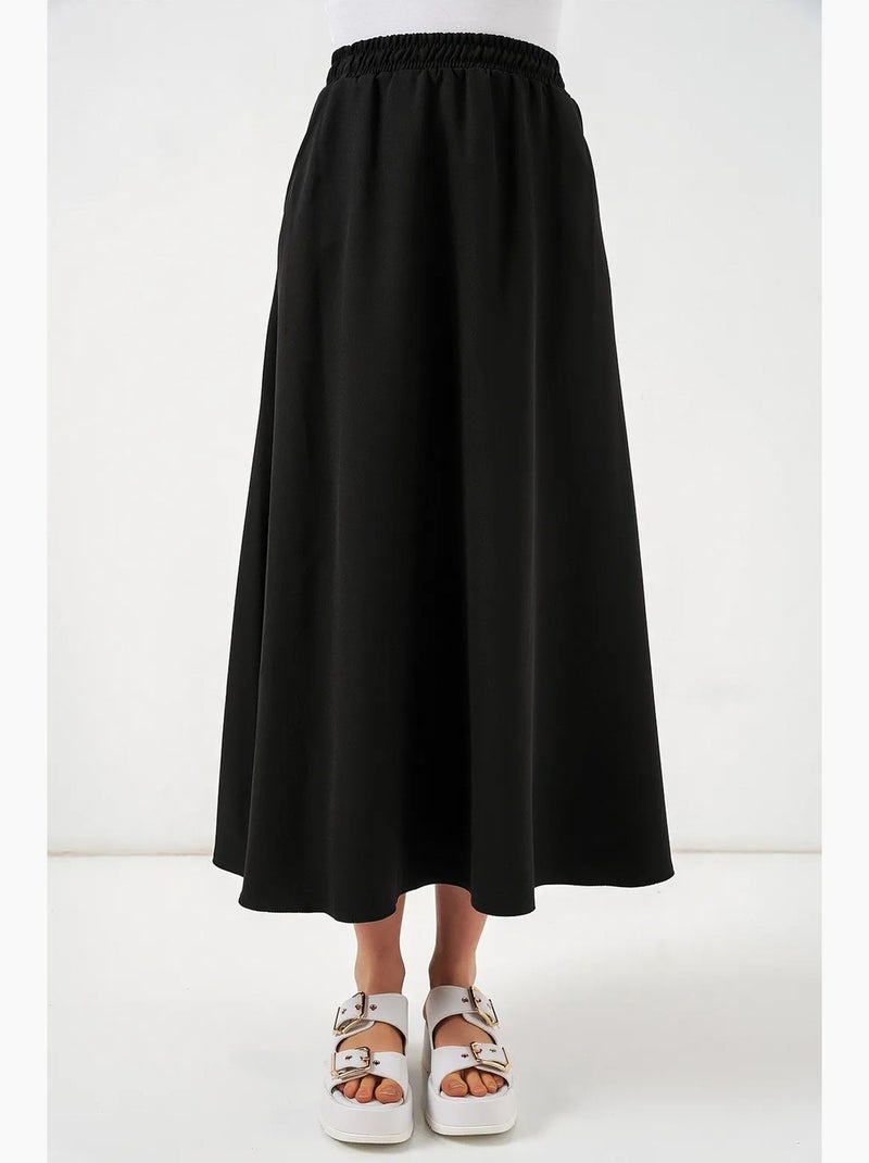 Saia maxi de cintura subida em linha a bdart Preto - Kiabi