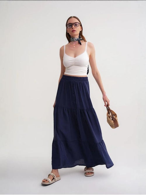 Saia maxi de cintura subida mixray - Kiabi