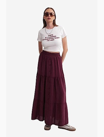 Saia maxi de cintura subida mixray