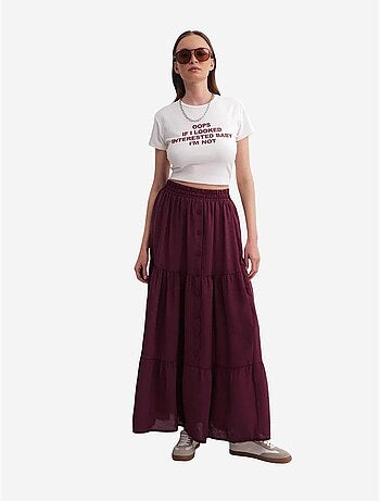 Saia maxi de cintura subida mixray