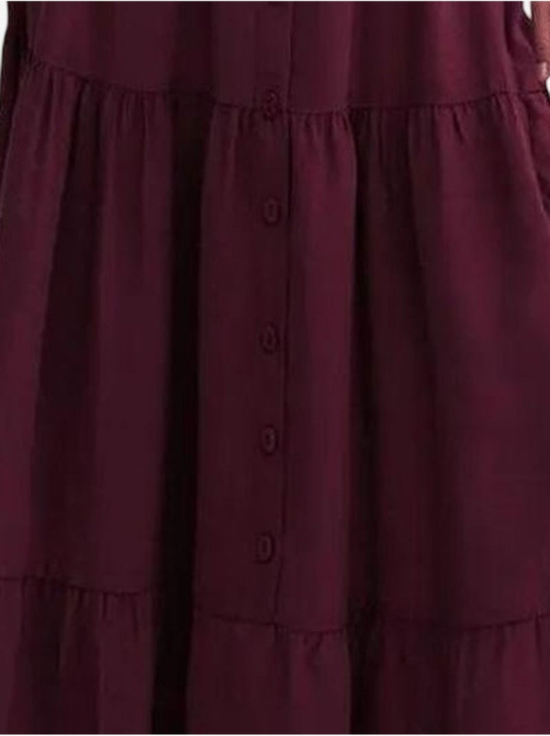 Saia maxi de cintura subida mixray Vermelho bordô - Kiabi