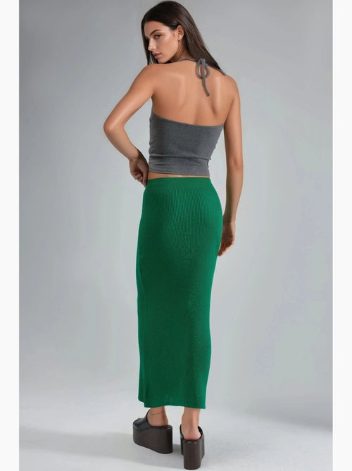 Saia maxi de malha canelada de cintura subida my fashion - Kiabi Saia maxi de malha canelada de cintura subida my fashion - Kiabi