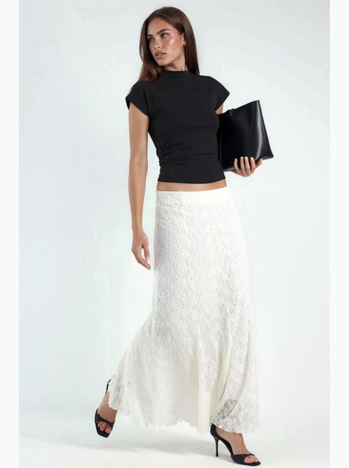 Saia maxi de renda de cintura subida hiccup - Kiabi