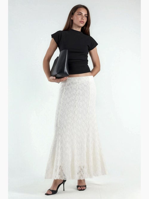 Saia maxi de renda de cintura subida hiccup - Kiabi