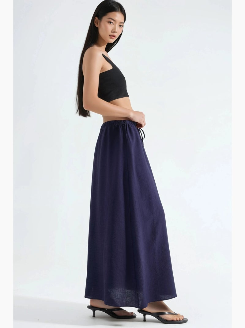 Saia maxi em a de cintura subida busem Azul-marinho - Kiabi