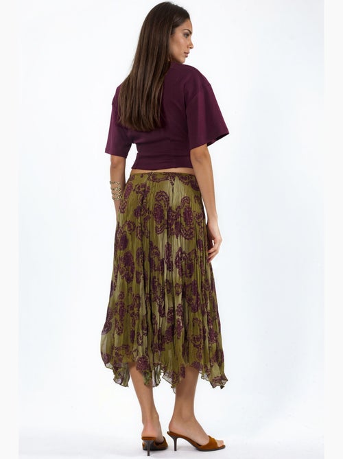 Saia maxi em chiffon paisley de cintura alta busem - Kiabi Saia maxi em chiffon paisley de cintura alta busem - Kiabi