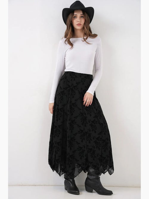 Saia maxi em linha a de cintura subida com padrão floral bdart - Kiabi Saia maxi em linha a de cintura subida com padrão floral bdart - Kiabi