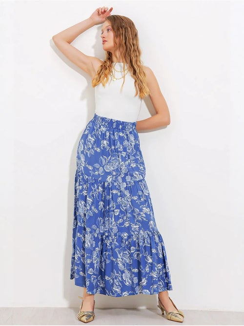 Saia maxi estampada de corte descontraído bdart - Kiabi Saia maxi estampada de corte descontraído bdart - Kiabi
