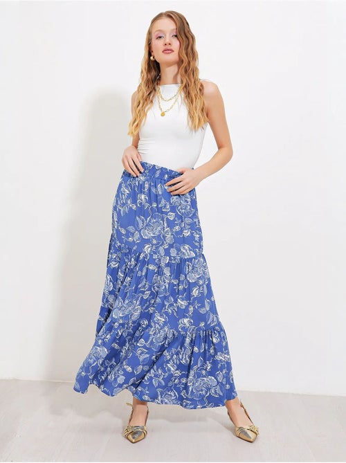 Saia maxi estampada de corte descontraído bdart - Kiabi Saia maxi estampada de corte descontraído bdart - Kiabi