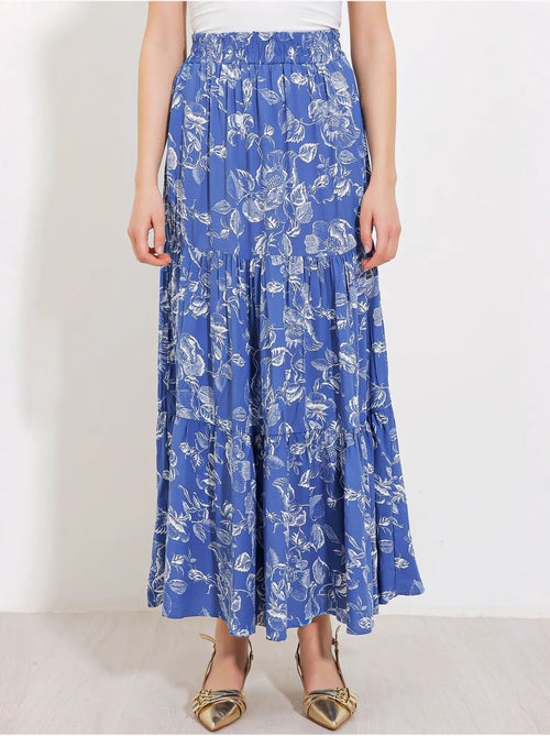 Saia maxi estampada de corte descontraído bdart - Kiabi Saia maxi estampada de corte descontraído bdart - Kiabi
