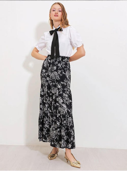 Saia maxi estampada de corte descontraído bdart - Kiabi Saia maxi estampada de corte descontraído bdart - Kiabi
