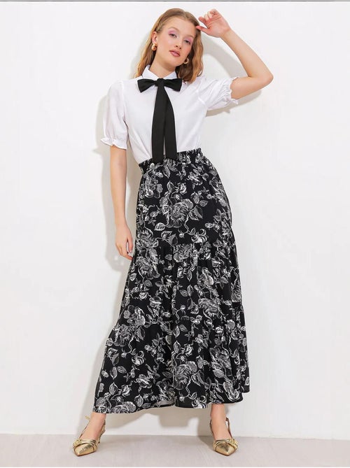 Saia maxi estampada de corte descontraído bdart - Kiabi Saia maxi estampada de corte descontraído bdart - Kiabi