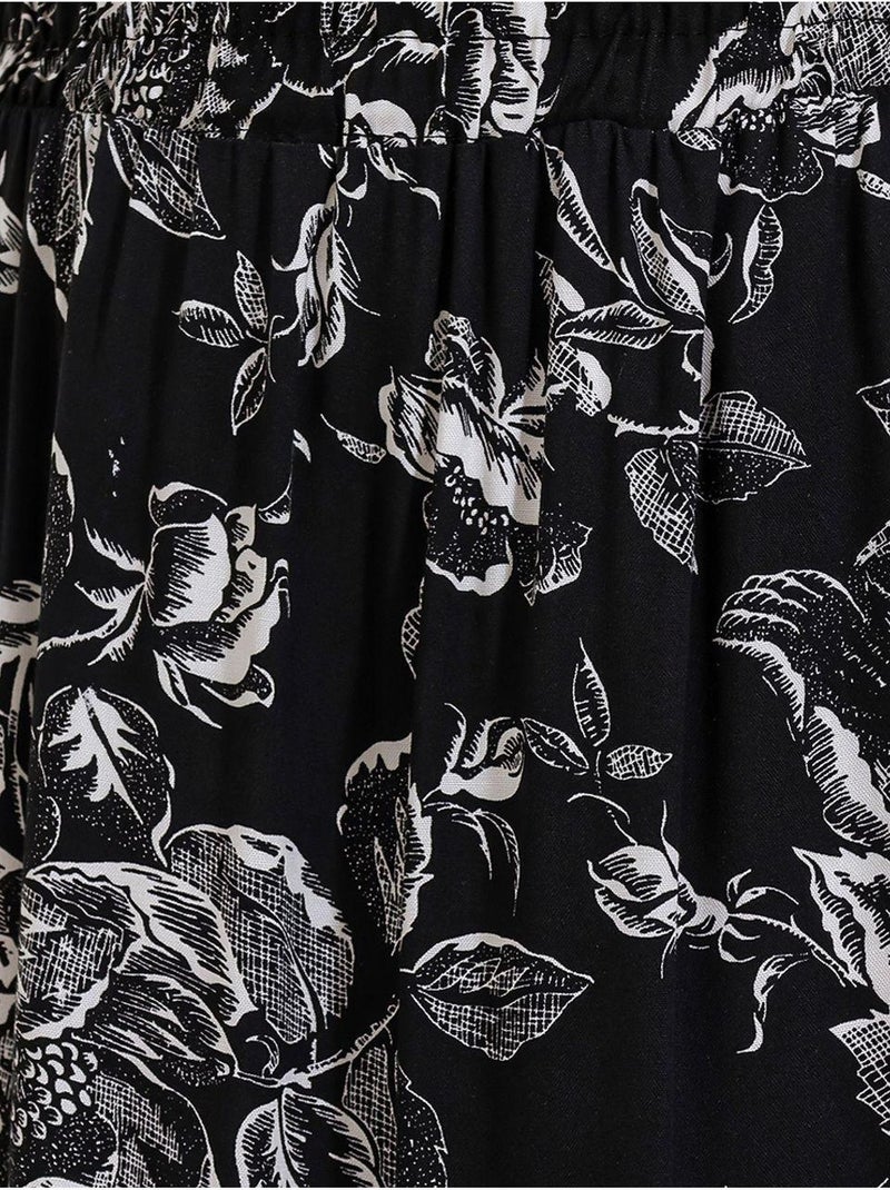 Saia maxi estampada de corte descontraído bdart Preto - Kiabi