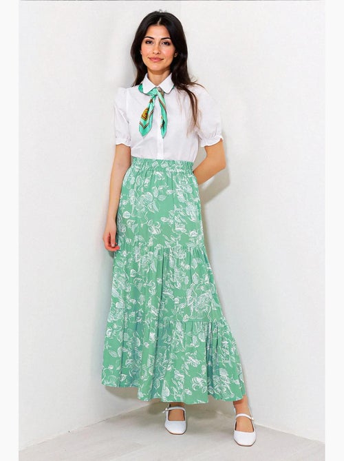 Saia maxi estampada de corte descontraído bdart - Kiabi Saia maxi estampada de corte descontraído bdart - Kiabi
