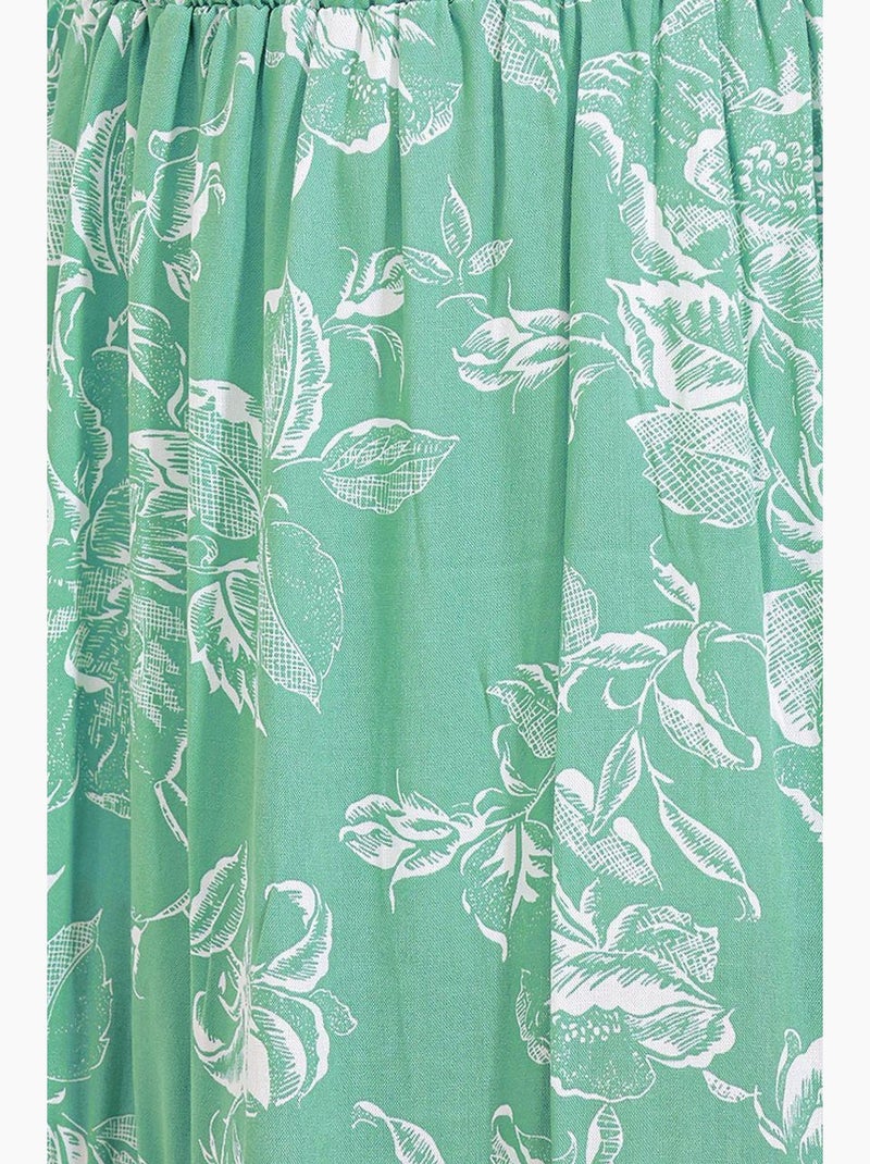 Saia maxi estampada de corte descontraído bdart Verde pastel - Kiabi