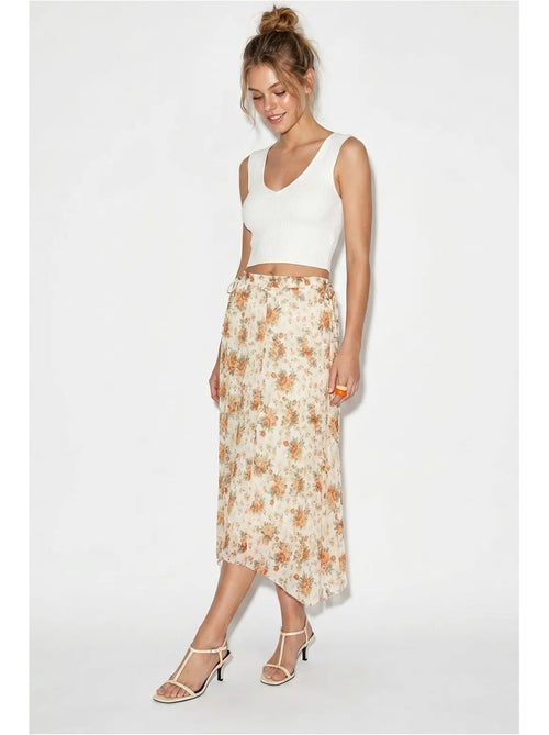Saia maxi floral de cintura alta lucci - Kiabi Saia maxi floral de cintura alta lucci - Kiabi