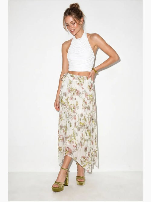 Saia maxi floral de cintura alta lucci - Kiabi Saia maxi floral de cintura alta lucci - Kiabi