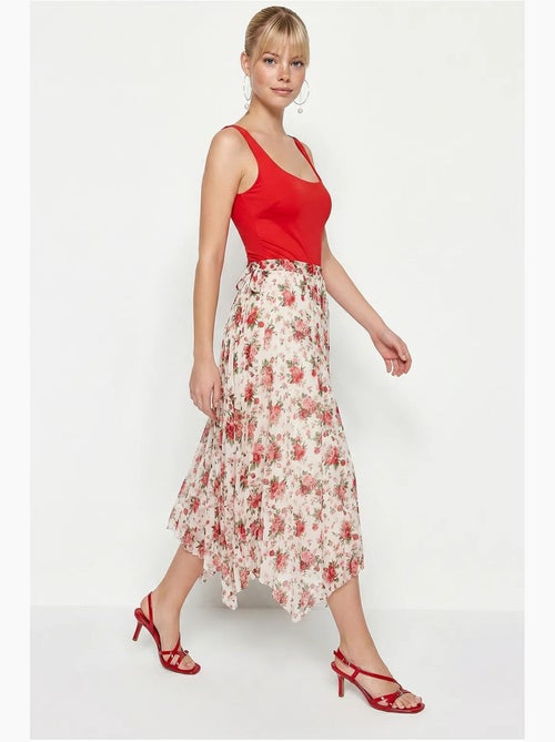 Saia maxi floral de cintura alta lucci - Kiabi Saia maxi floral de cintura alta lucci - Kiabi