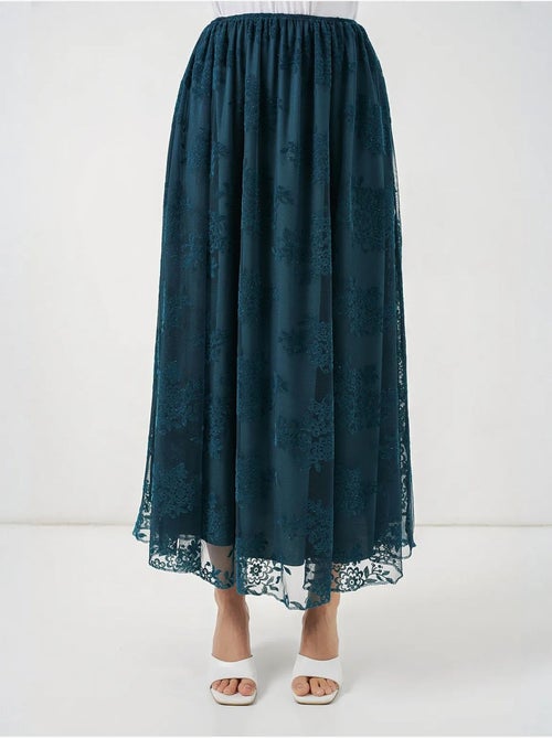 Saia maxi floral de cintura subida bdart - Kiabi