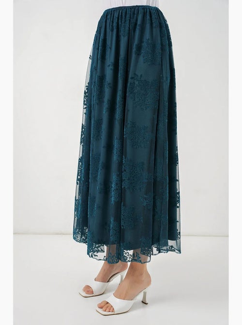 Saia maxi floral de cintura subida bdart - Kiabi
