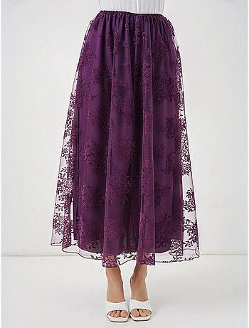 Saia maxi floral de cintura subida bdart