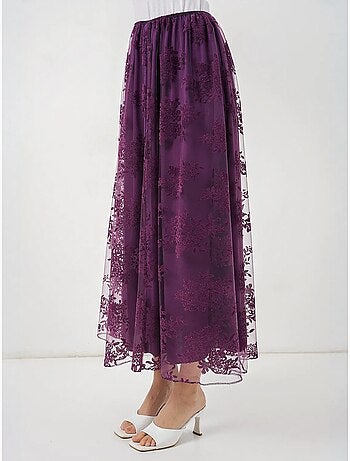 Saia maxi floral de cintura subida bdart