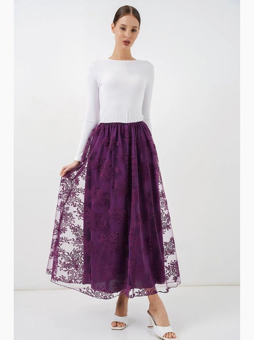 Saia maxi floral de cintura subida bdart - Kiabi Saia maxi floral de cintura subida bdart - Kiabi