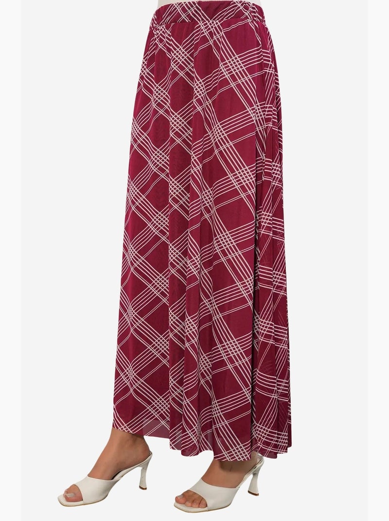 Saia maxi floral de cintura subida bdart Vermelho bordô - Kiabi