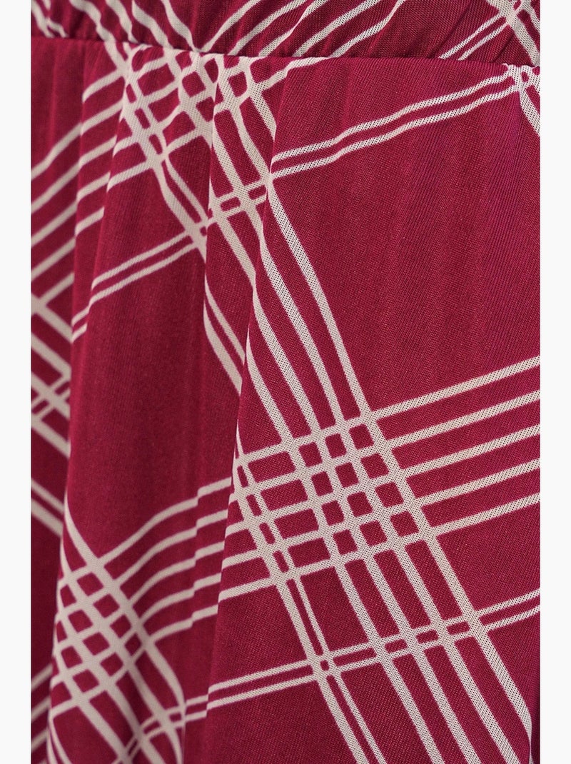 Saia maxi floral de cintura subida bdart Vermelho bordô - Kiabi