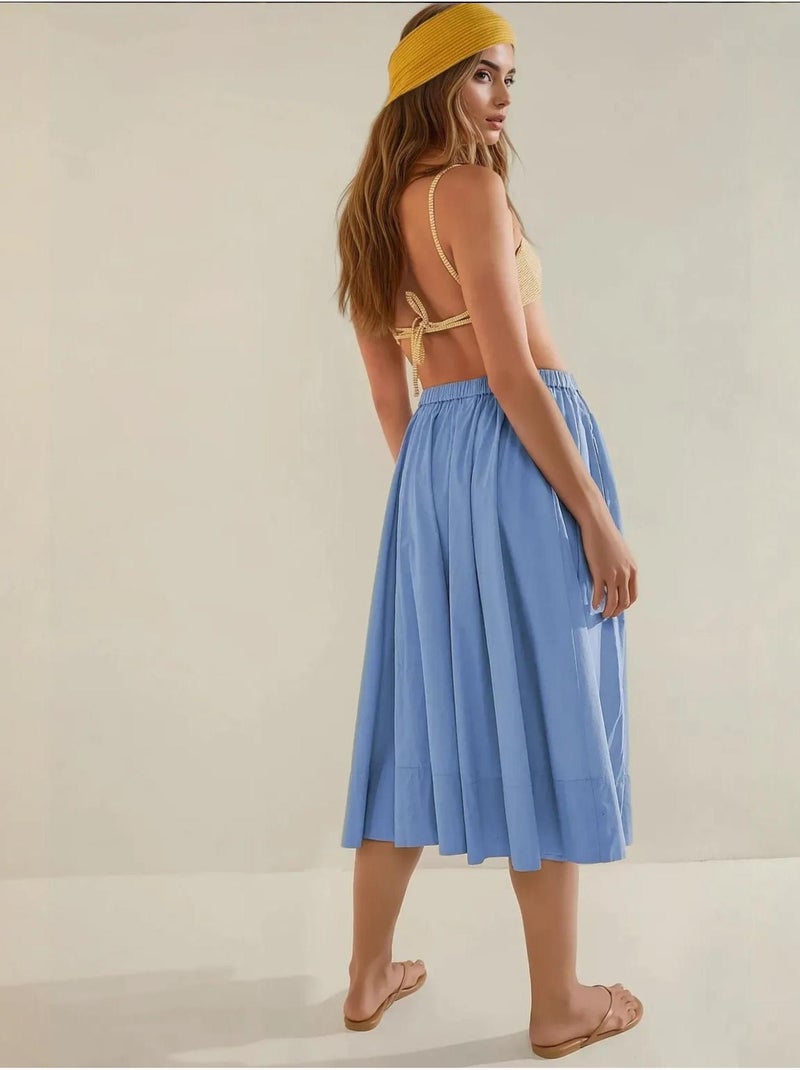 Saia maxi justa em linha a hiccup Azul-céu - Kiabi