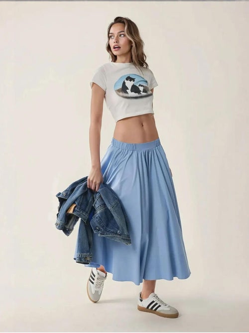 Saia maxi justa em linha a hiccup - Kiabi