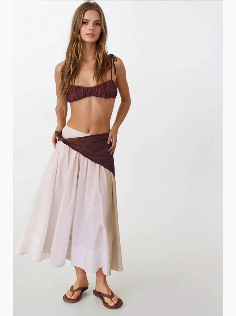 Saia maxi justa em linha a hiccup Branco - Kiabi