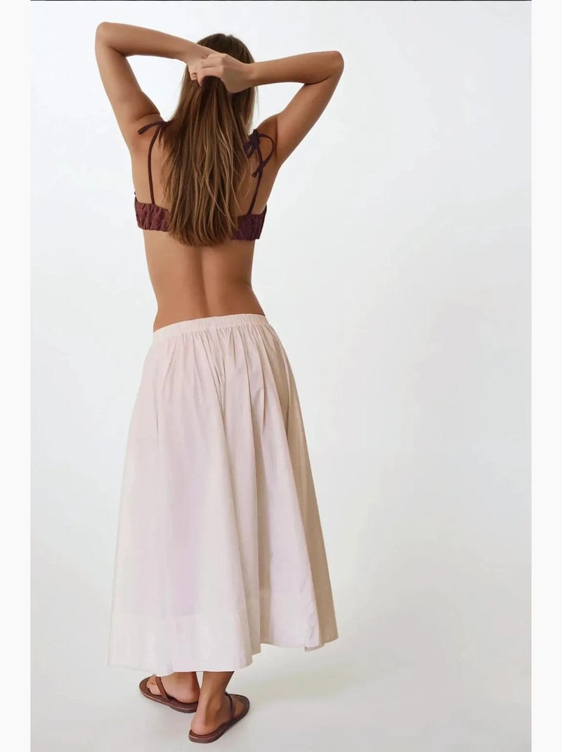 Saia maxi justa em linha a hiccup Branco - Kiabi