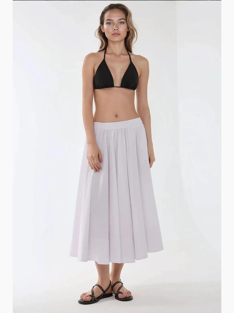 Saia maxi justa em linha a hiccup Branco - Kiabi