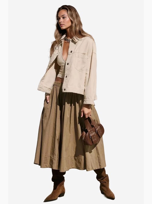 Saia maxi justa em linha a hiccup - Kiabi